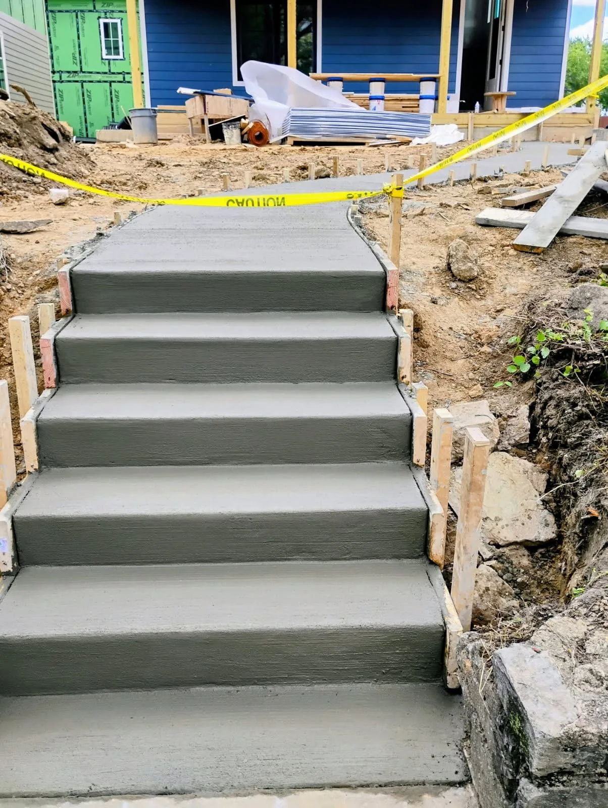Concrete stair construction at a commercial property in Maryland